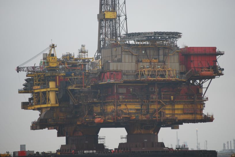 decommissioned oil rig, North Sea