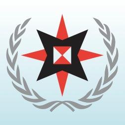 Quaker United Nations Office logo - 8-point star in a laurel wreath