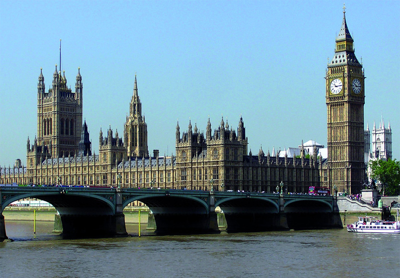 By the River Thames, the houses of parliament and Westminster Bridge where the attacks took place