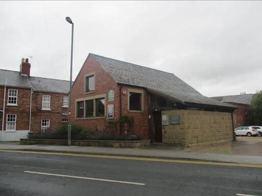 Relatively modern building with small foyer which provides access to the main meeting room.