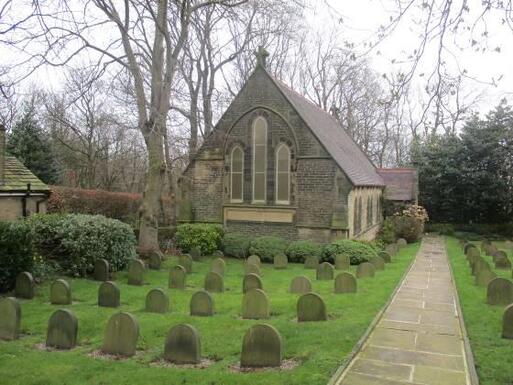 Evangelical Gothic style meeting house with a series of lancet windows.