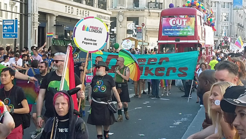 A 'Queer Quakers' banner in the Pride in London 2017 parade. Photo: Michael Booth