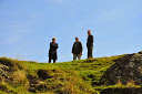 pilgrims above Fox's pulpit on Firbank Fell