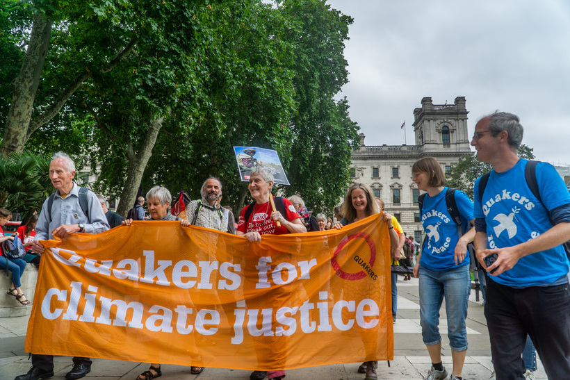 Quakers taking part in a mass lobby of parliament in June 2019 demanding the government acts now on the climate crisis. Photo: Philip Wood