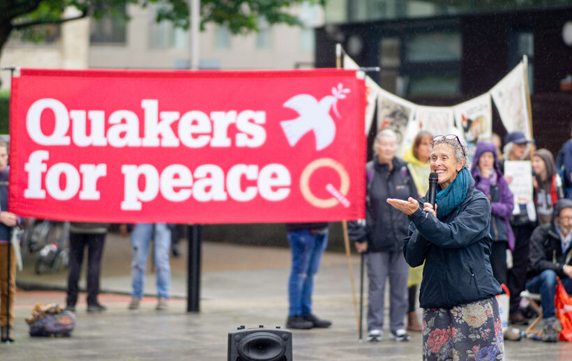 Quakers protesting at the DSEI arms fair in 2021. Photo by Phil Wood for Britain Yearly Meeting