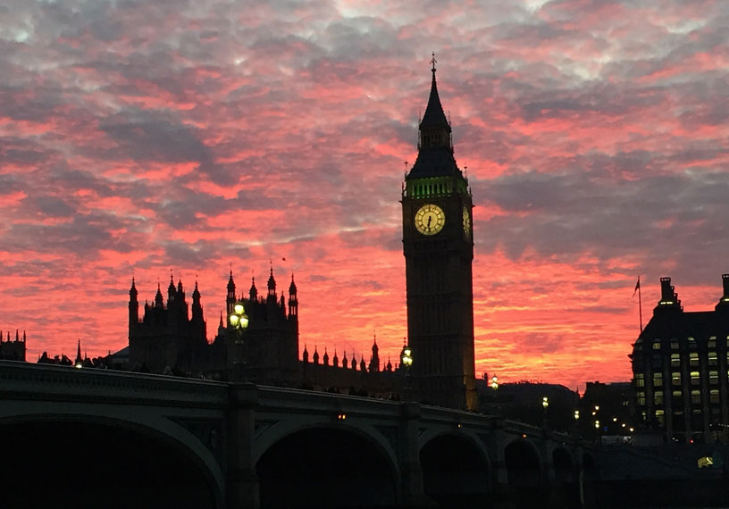 Parliament at sunset