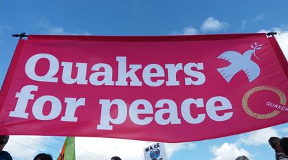 Banner reading Quakers for Peace