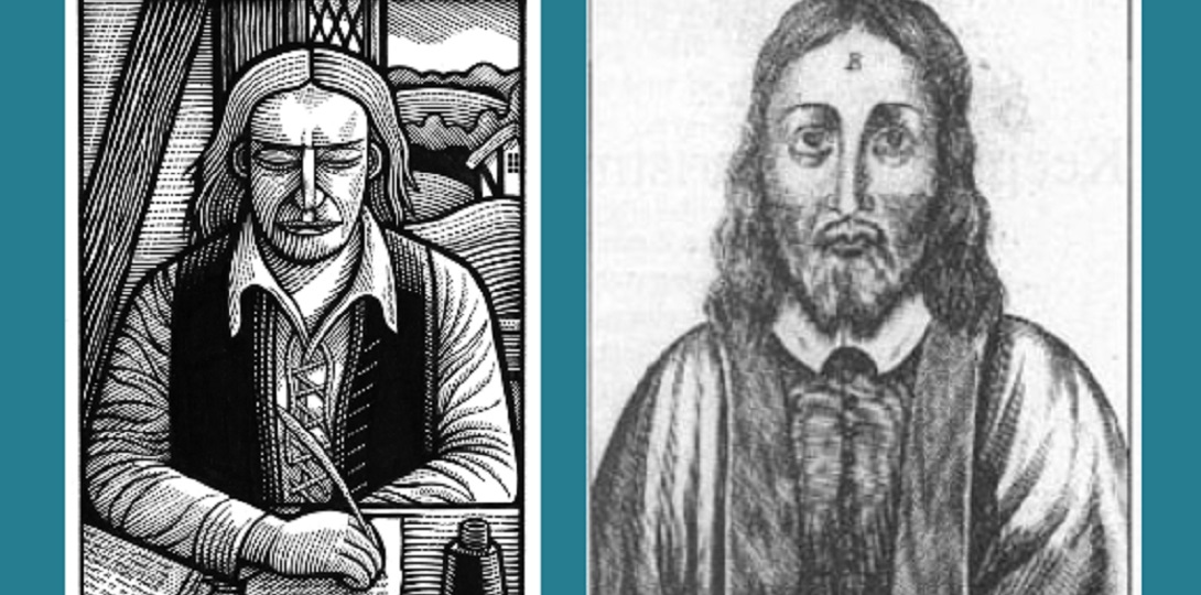 Black and white portraits of two seventeenth century men