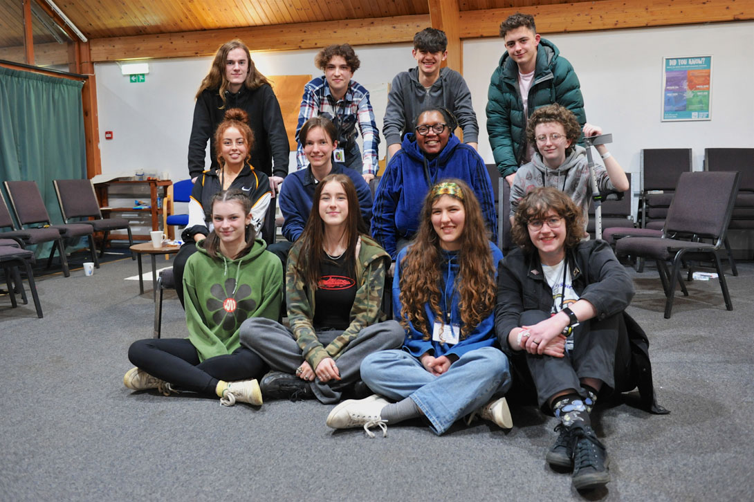 A group of young people posing for a photo