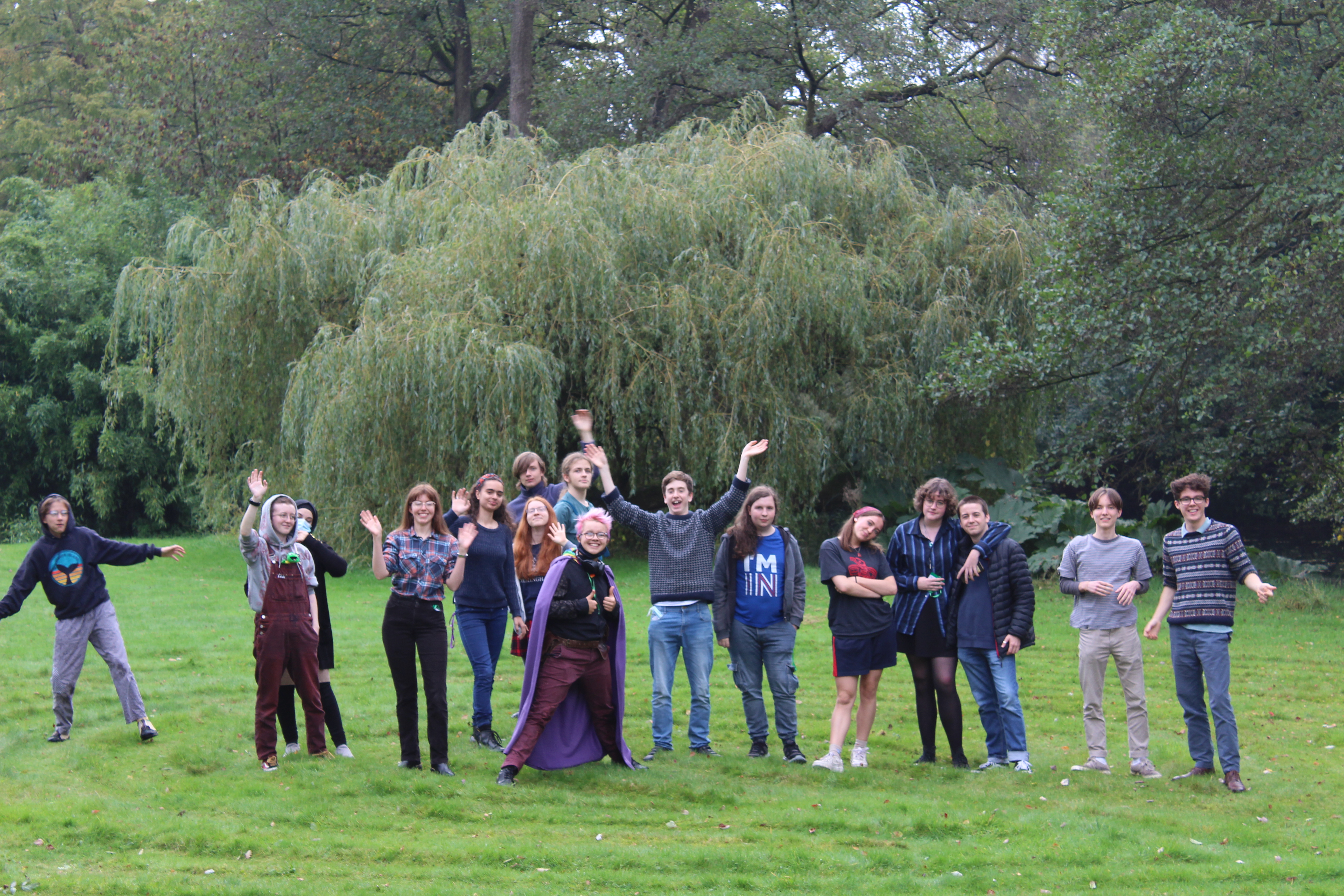 young people on a grass labyrinth