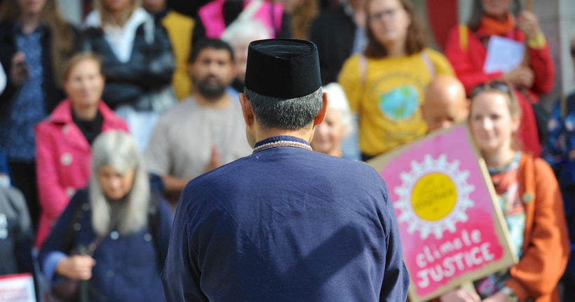 Bearing witness to a lack of action for climate justice. Photo: Michael Preston for BYM