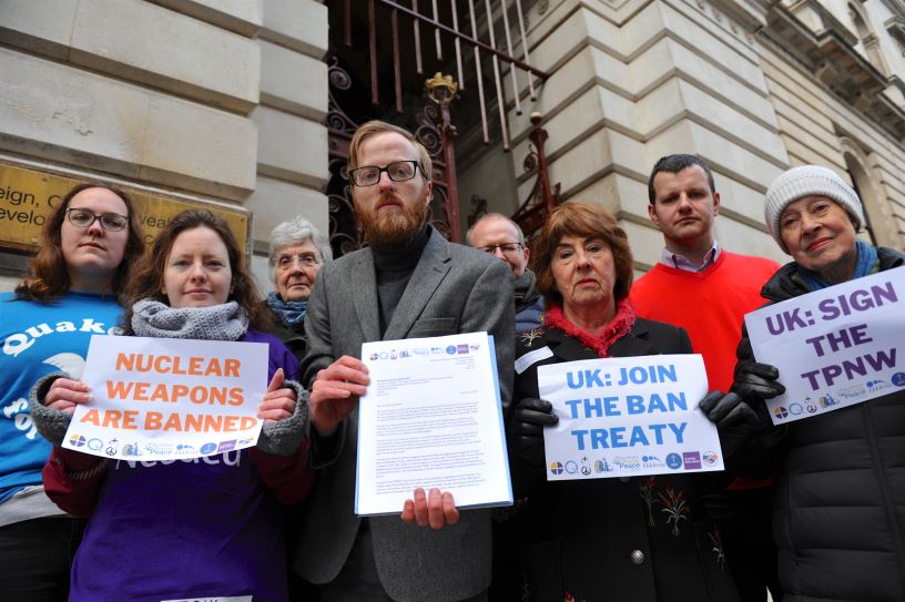 People standing outside Foreign Office