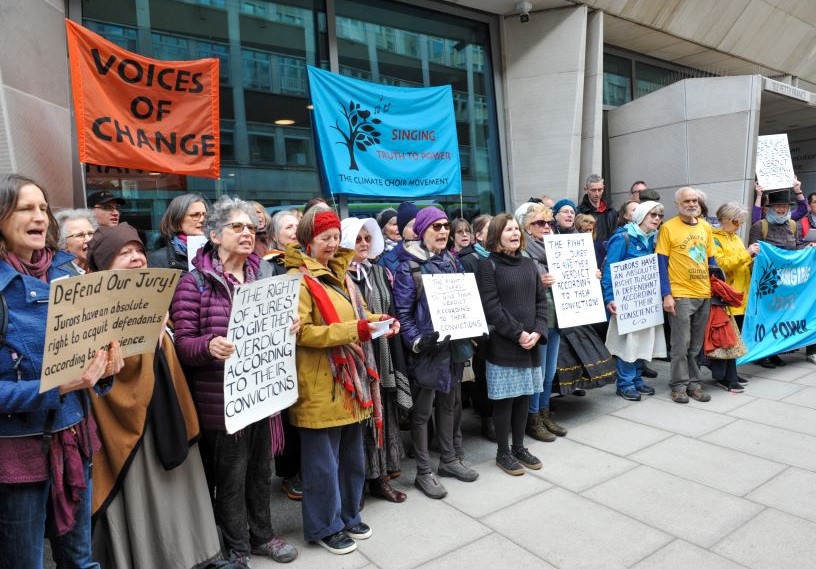 Protesters with signs